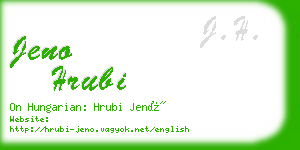 jeno hrubi business card